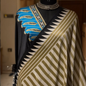 Ajrakh print saree